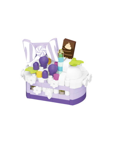 Building Set Cake 5×3.5×4 cm Purple Dessert with Bow 194 Pieces Mini Decorative Sweet Cake Creative Building Blocks for Children