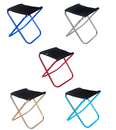 Buiten opvouwbare campingstoel 26 x 24 x 22 cm Draagbare mini-stoel met stoffen hoes 25 x 15 cm Aluminiumlegering stoeltje