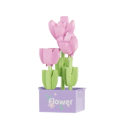 Bukiet kwiatów Tulipany 4,9 x 4,4 x 9,6 cm 145 szt. Mini zestaw konstrukcyjny mikro klocki DIY kreatywny zestaw kwiatowy dla dzieci i dorosłych prezent