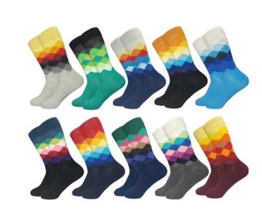 Bunte Herrensocken – 10 Paar