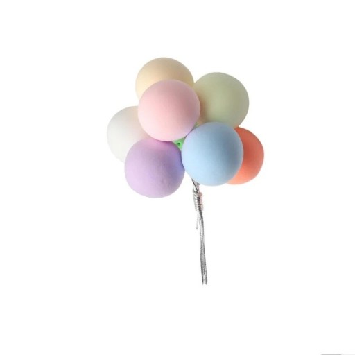 Bunte Tortendeko in Form von Luftballons 10 cm Pastellfarbene Schaumstoffdeko für Geburtstagstorte und Feiern