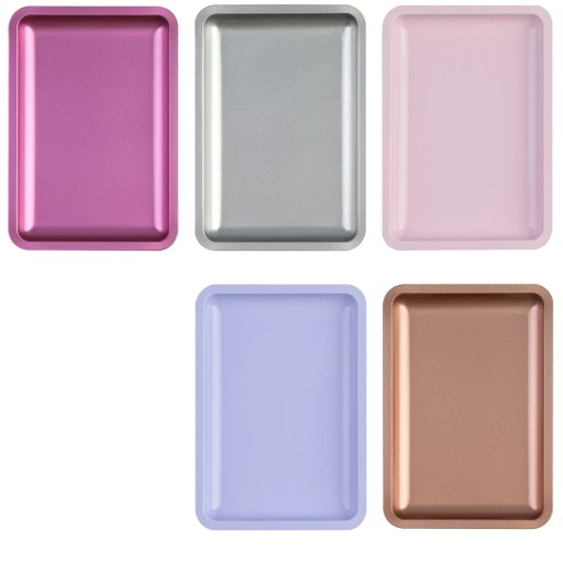 Bunter Metallteller 15x13 cm rechteckiges Ablageblech aus rostfreiem Stahl mehrere Farben universelle Verwendung Ablageschale Haushalt Werkstatt