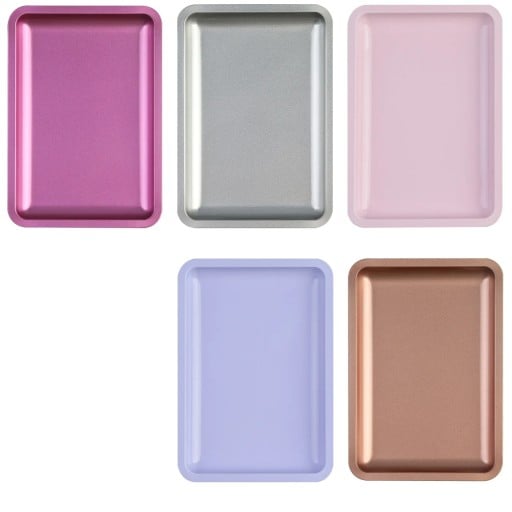 Bunter Metallteller 15x13 cm rechteckiges Ablageblech aus rostfreiem Stahl mehrere Farben universelle Verwendung Ablageschale Haushalt