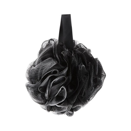 Burete de duș negru cu plasă, 12 x 12 x 17 cm, exfoliant cu bule, curățitor moale pentru corp, burete de baie spumos, instrument de curățare PE