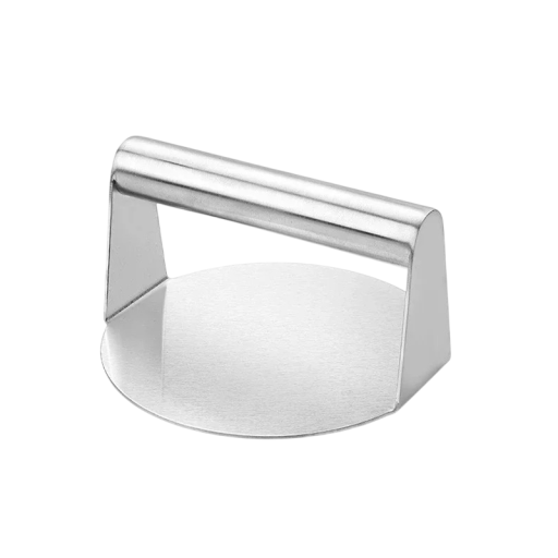 Burgermaker 14 x 7,5 cm RVS ronde vleespers voor BBQ burger pers vorm voor hamburgerplakjes keukenhulpmiddel