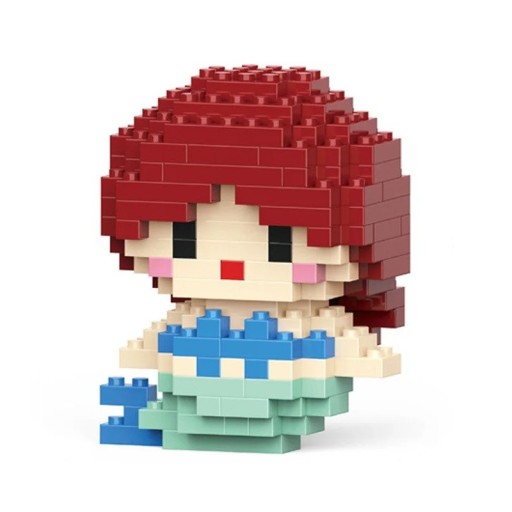 Byggsats för barn Mermaid Ariel 4,8 x 3,4 x 6,2 cm 170 st Modell gjord av tegelstenar Kreativ leksak Dekoration Present till tjejer Sagavärld