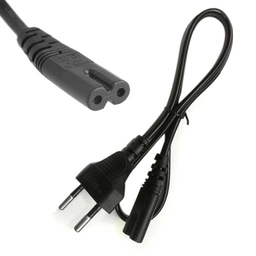 Câble d'alimentation secteur 0,6 m Eurofiche et connecteur C7 en forme de huit Pour chargeurs d'appareils photo et adaptateurs de portables Cuivre