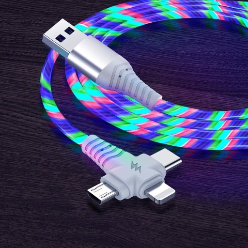 Cable de carga de iluminación 3 en 1 1 m