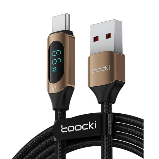 Cable de carga rápida USB C a USB A de 1 m, 66 W, PD 6 A, cable de datos con indicador LED, tipo C y tipo A
