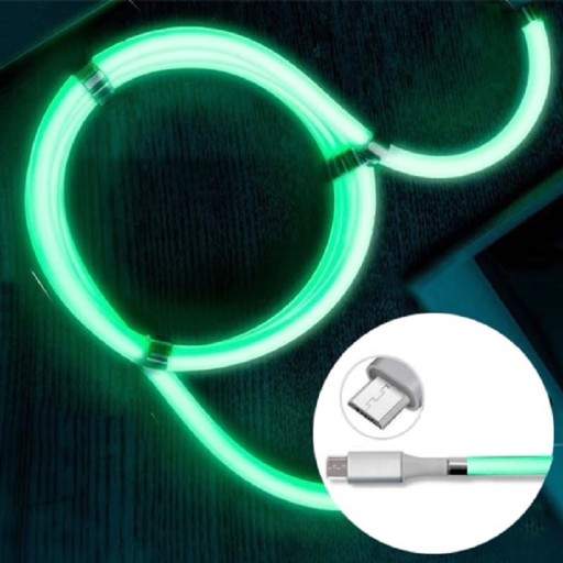 Câble de données lumineux USB vers Micro USB / USB-C avec aimants