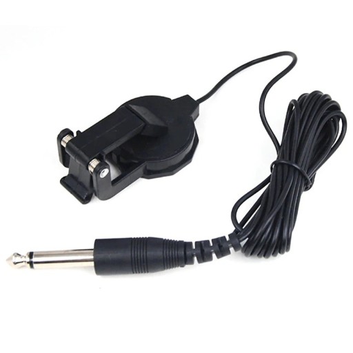 Cable jack de audio con pinza para guitarra acústica 2,8 m Cable de transmisión negro Fácil conexión del instrumento Salida de audio No requiere modificaciones