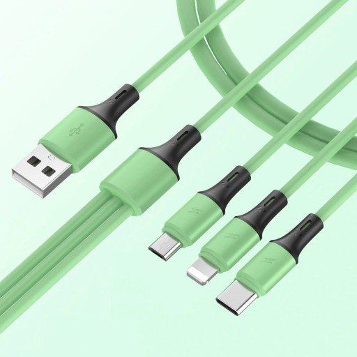 Cablu de încărcare de la USB la Micro USB / USB-C / Lightning de 1,2 m