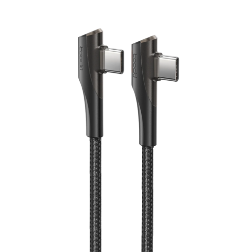 Cablu de încărcare rapidă USB C PD dublu 60W 1 m Conector USB C înclinat la 90° Cablu de date 5A pentru încărcare și sincronizare rapidă