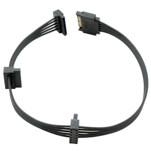 Cabo de alimentação SATA 15 pinos 1 macho para 3 fêmeas 42 cm Divisor de alimentação para discos rígidos SSD HDD Acessórios de computador