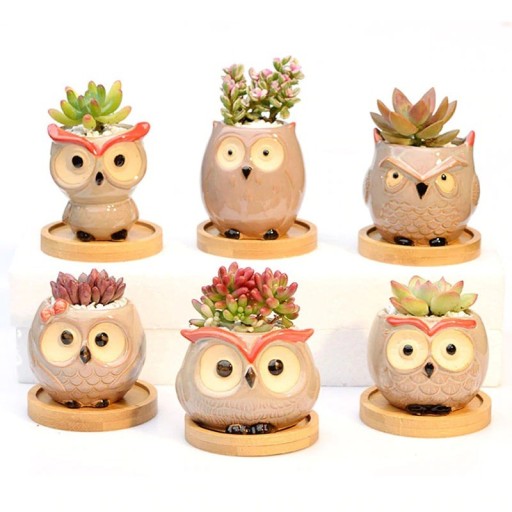 Cache-pot décoratif en forme de hibou