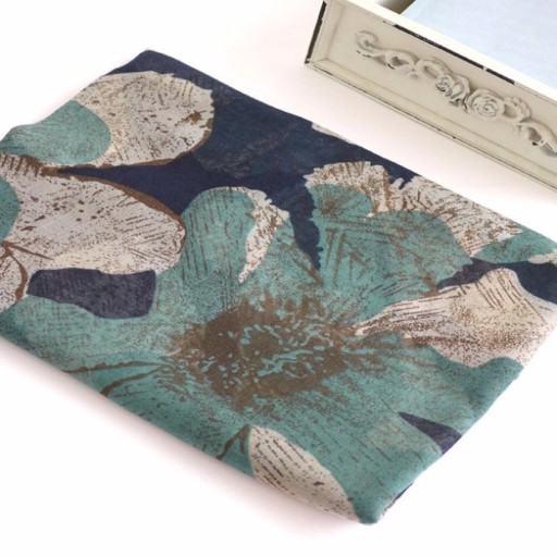 Cachecol de algodão feminino com flores J1660