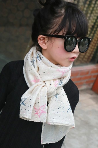 Cachecol de menina para a primavera/outono com estampado J884