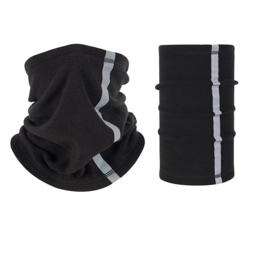 Cachecol desportivo masculino até 60 cm em poliéster liso com risca lateral Acessório leve e quente para atividades ao ar livre