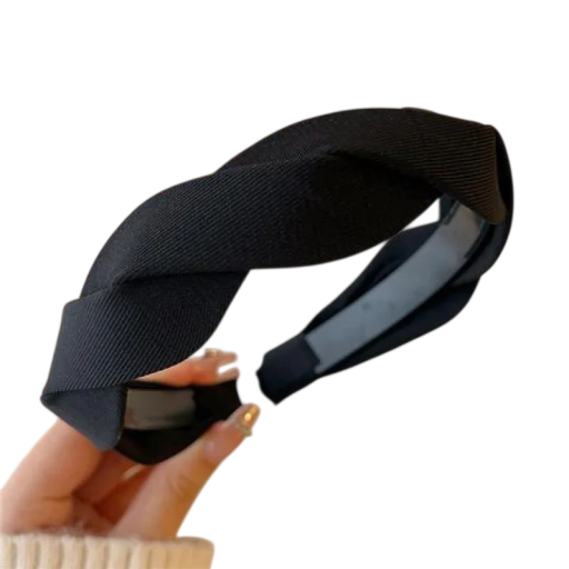 Căciulă twist încrucișată pentru păr Mărime universală Căciulă lată din material Căciulă elastică la modă Accesoriu elegant pentru păr de damă