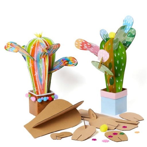 Cactus de papel plegable para colorear