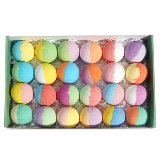 Cadeauset van 24 kinderbadbruisballen met verrassing Natuurlijke biologische sprankelende badbruisballen voor meisjes en jongens Leuke bubbels