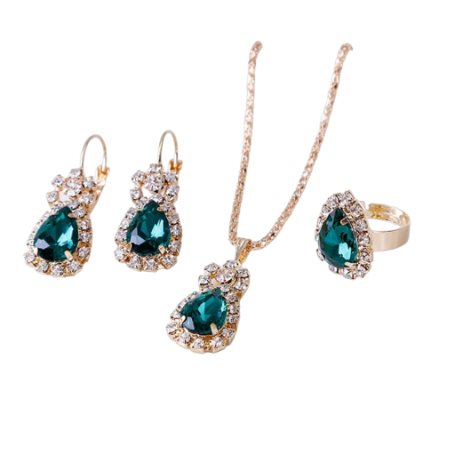 Cadeauset voor dames: ketting, oorbellen en ring V188
