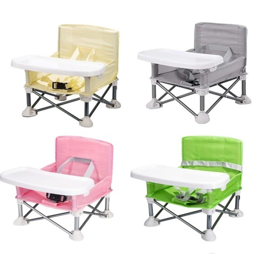Cadeira de Criança Dobrável Portátil 30x31x37 cm Cadeira de Refeição em Plástico com Assento Elevado Adequada para Viagens, ao Ar Livre e para Refeições Mobiliário Infantil