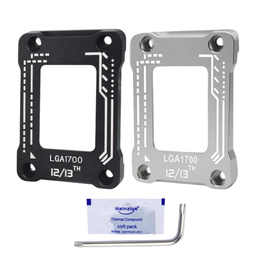 Cadre en aluminium anti-flexion 7 x 5 cm pour socket LGA1700 Renforcement de la carte mère Protection du refroidisseur CPU Montage stable