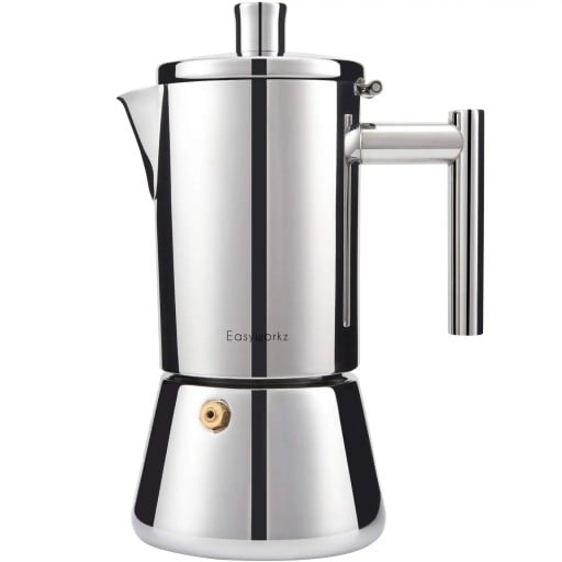 Cafetieră moka cu filtru 500 ml din oțel inoxidabil, potrivită pentru mașina de spălat vase, inducție și aragaz pentru prepararea cafelei acasă