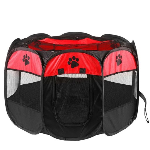 Cage pliable octogonale pour chiens et chats 73 x 73 x 43 cm Nid portable pour animaux de compagnie avec clôture Salle de mise bas et fournitures pour éleveurs