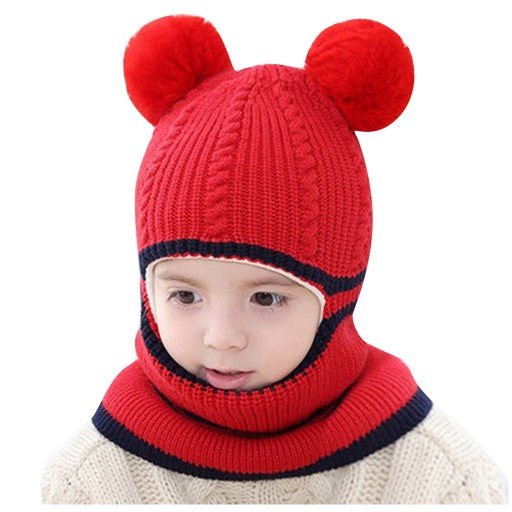 Cagoule pour enfants avec pompons