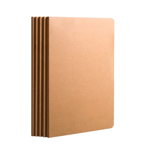 Cahiers à lignes A4 27,8 x 21 cm avec couverture marron en paquet de 5 pour des notes de cours et des notes de travail pour l'école et le bureau