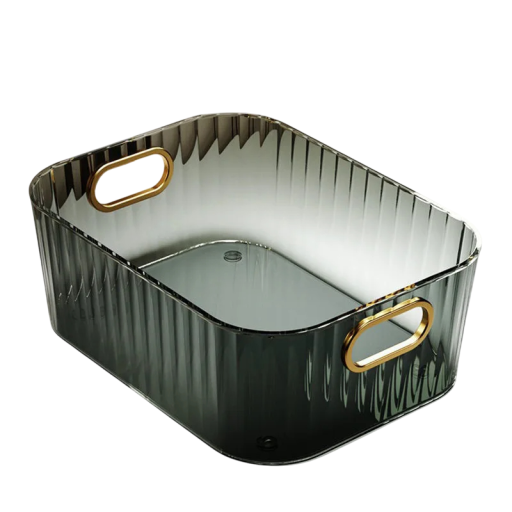 Caixa de armazenamento cosmética retangular 25 x 15 x 10 cm Organizadora empilhável de acrílico Plástico PET Caixa de armazenamento para maquilhagem Miudezas Lanches Mesa