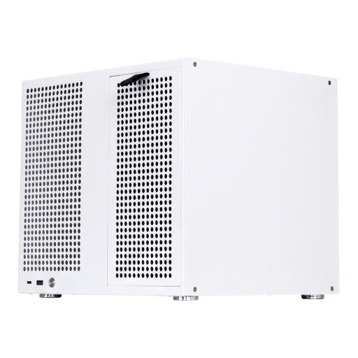 Caixa de Computador NAS 30 x 27 x 27 cm com 8 posições para discos de 3,5" hot-swap e backplane SATA para placa-mãe MATX e ITX e fonte ATX