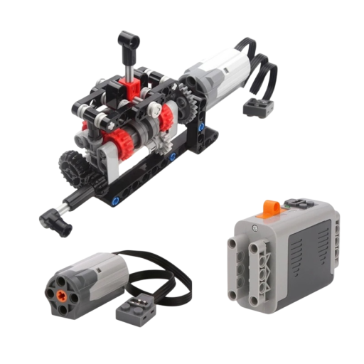 Caixa de construção de transmissão de 4 velocidades high-tech com motor M Sistema de transmissão manual Caixa para pilhas AA Modelo educativo