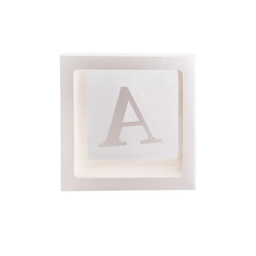 Caixa decorativa para balões com letra 27 x 27 cm