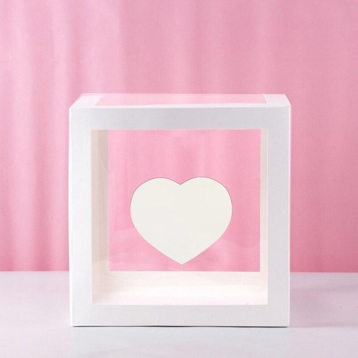 Caixa decorativa para balões coração 27 x 27 cm