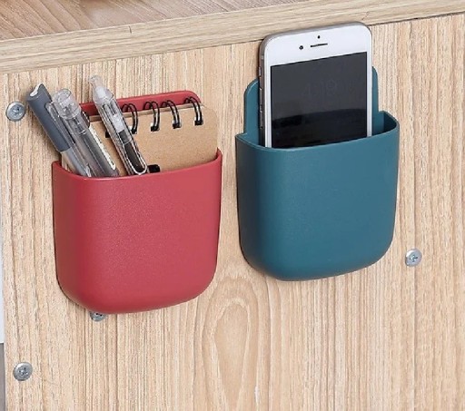 Caja de almacenamiento de pared 11,5 x 8 x 2,5 cm Soporte para teléfono móvil y control remoto Funda con organizador Organizador práctico para el hogar