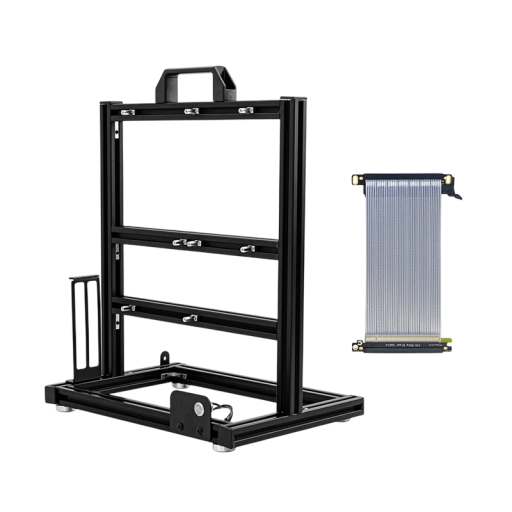 Caja de PC abierta de aluminio 26x20x34 cm Soporte vertical para GPU con cable de extensión PCI-E 4.0 de 26 cm Montaje de computadora