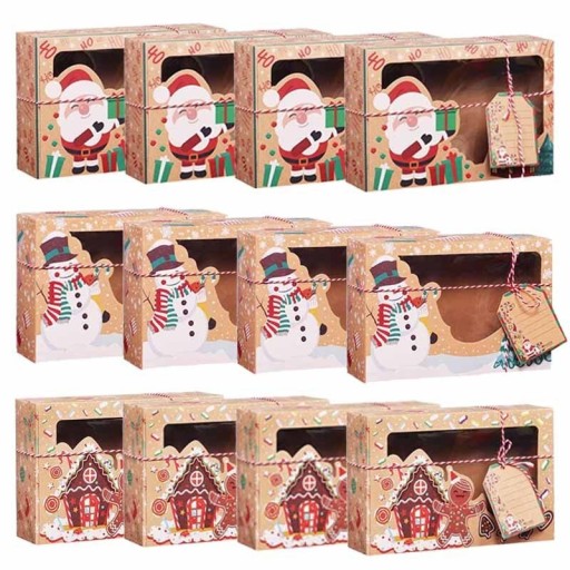 Caja de regalo navideña 22 x 15 x 7 cm 12 uds