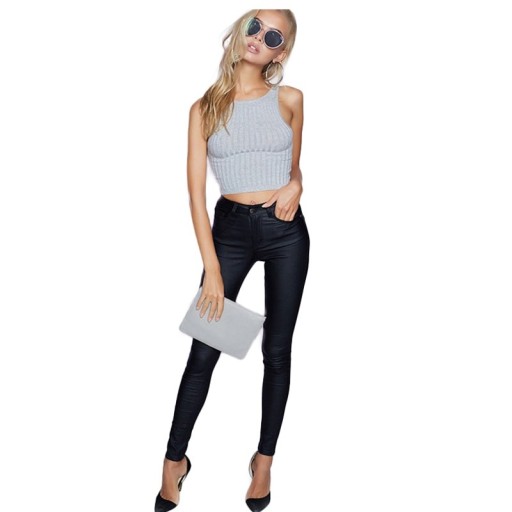 Calças de ganga pretas para senhora