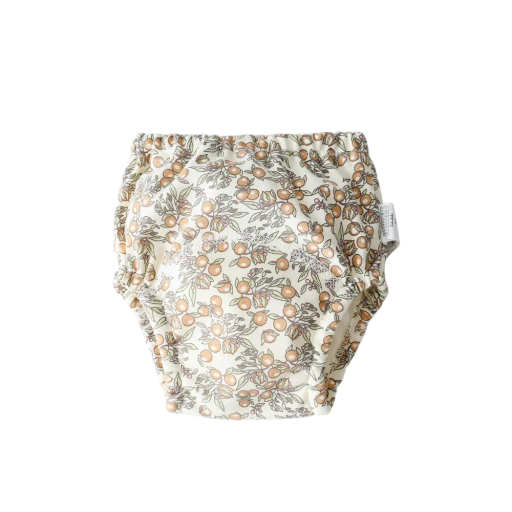 Calças de treino em algodão 11–15 kg Padrão de laranjas Fraldas de pano laváveis Roupa interior impermeável para crianças Reutilizável