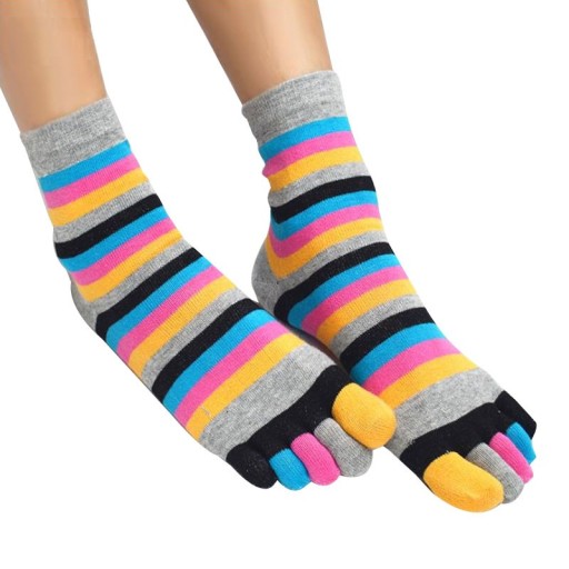 Calcetines con puntera a rayas