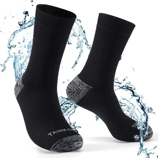 Calcetines de esquí impermeables para hombre, calcetines altos y cálidos para hombre, calcetines térmicos para esquí hasta la rodilla