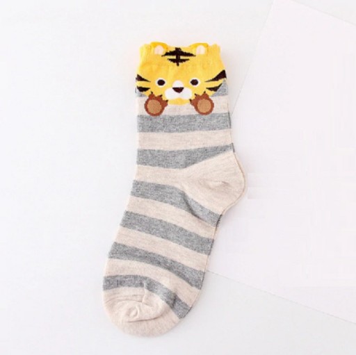Calcetines de mujer de rayas con animales