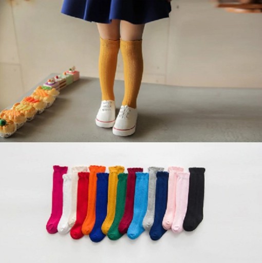 Calcetines hasta la rodilla de colores para niñas