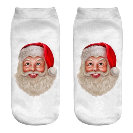 Calcetines navideños para mujer con estampado 3D de Papá Noel