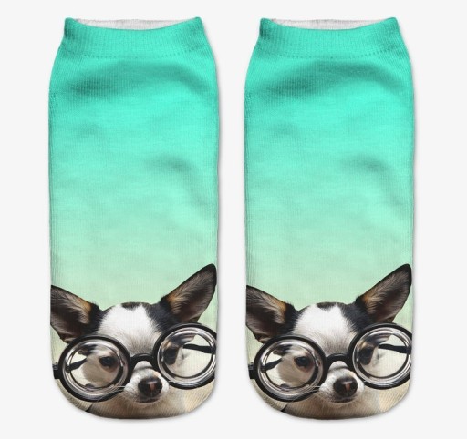 Calcetines tobilleros de mujer con perros