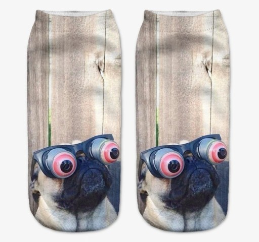Calcetines tobilleros de mujer con perros