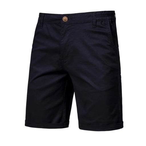 Calções de algodão para homem com cintura elástica Calções casuais em 100% algodão com bolsos Calções informais confortáveis